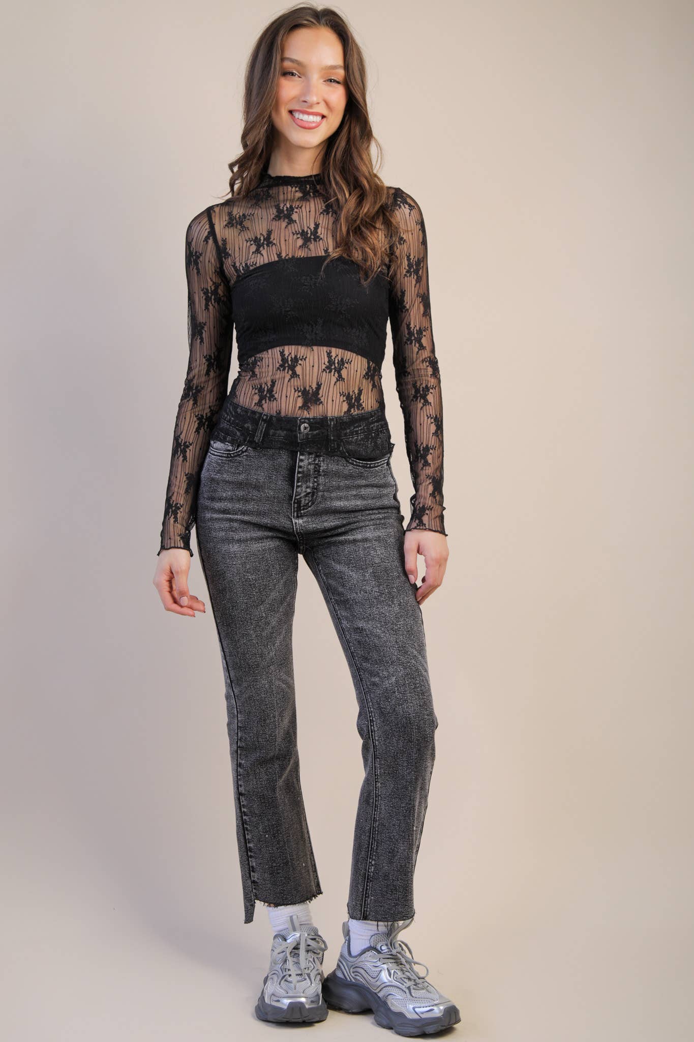 VERY JEAN Washed Denim Bootcut Pants