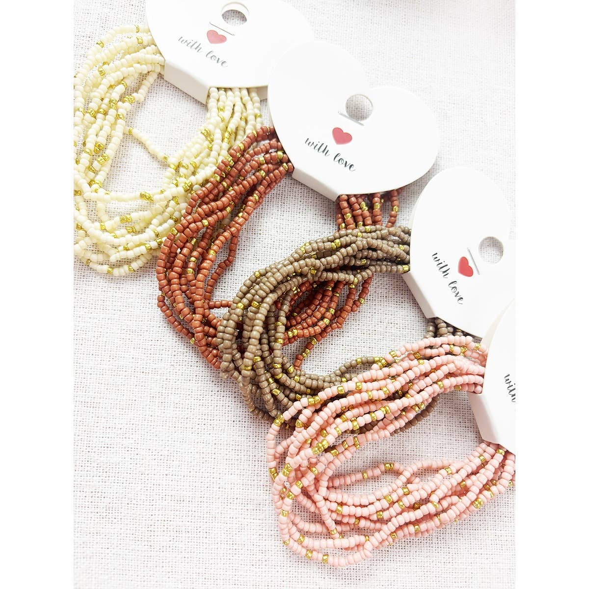 Multi Tone Stacked Seed Bead Bracelet