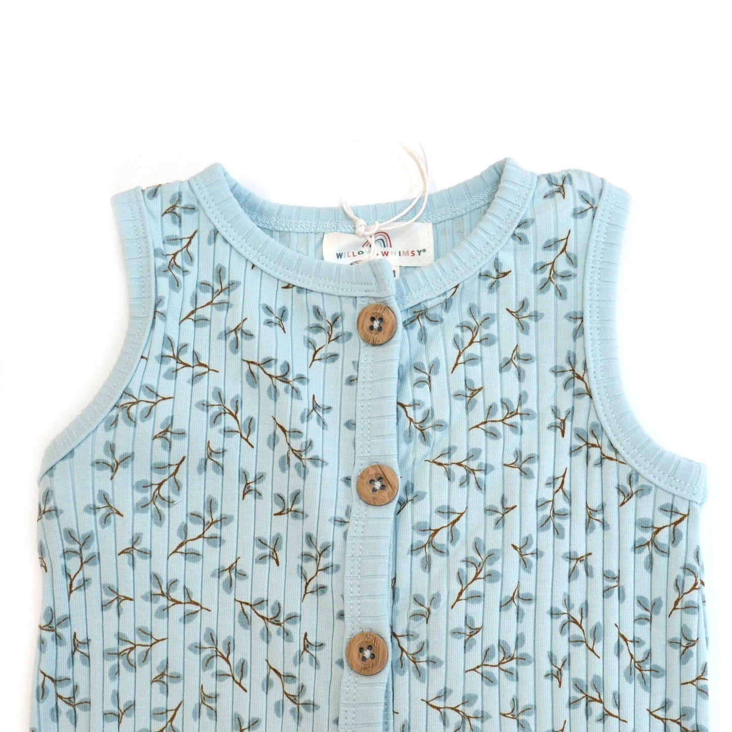 2 Piece Sleeveless Willow + Whimsy Coverall & Headband Set