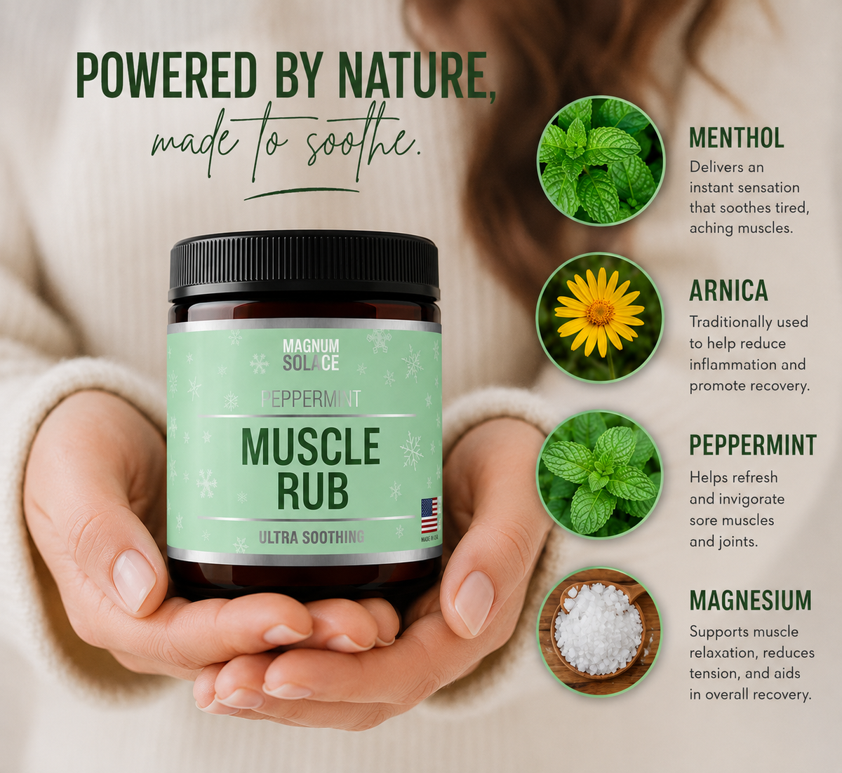 Soothing Muscle Rub with Menthol, Magnesium, Arnica & MSM