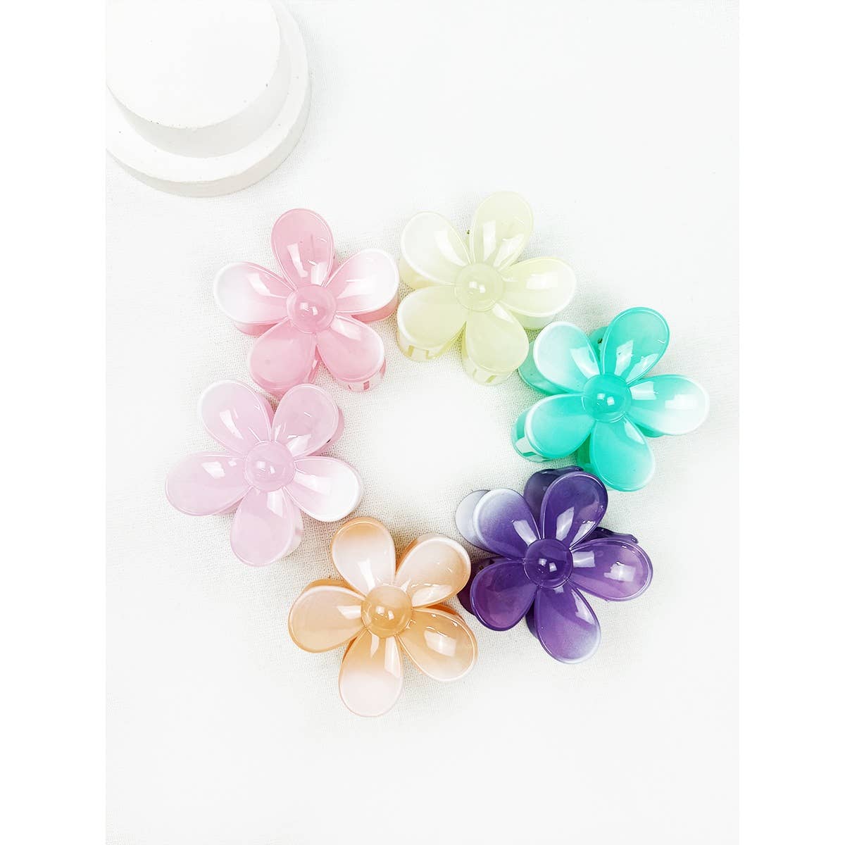 Ombre Glossy Daisy Hair Clips