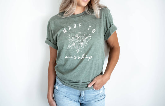 MADE TO WORSHIP GREEN FAITH GRAPHIC TEE