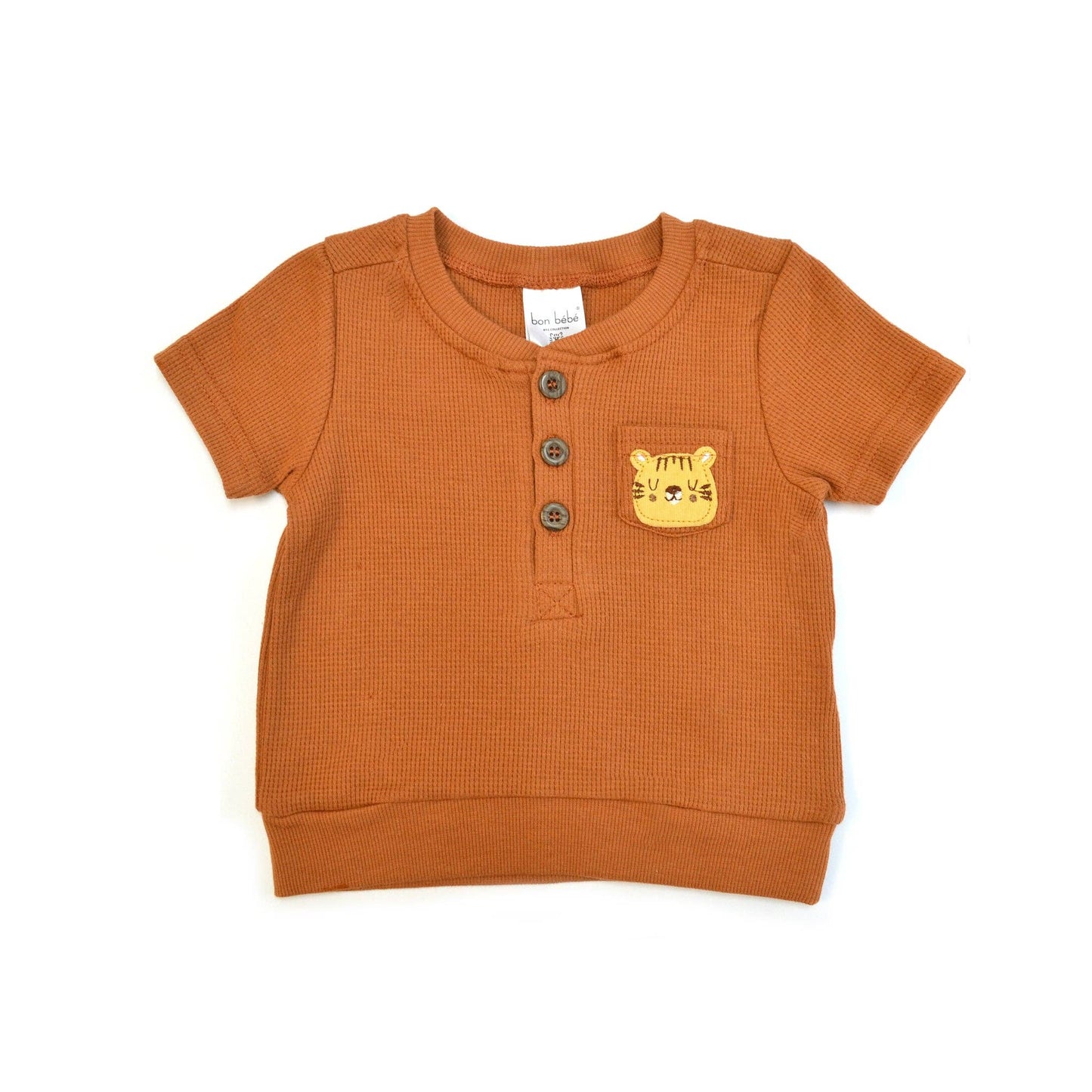 Boys 2pc Summer Cute Waffle Knit Top & Shorts Sets