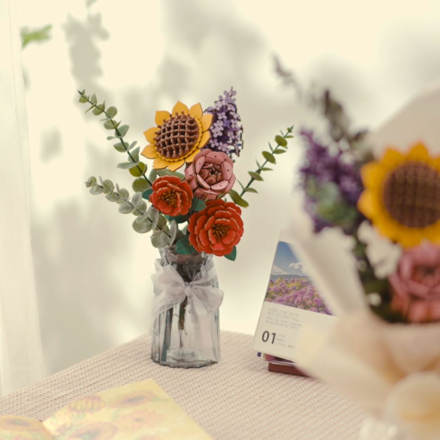 DIY 3D Wooden Flower Puzzle Bundle Pack