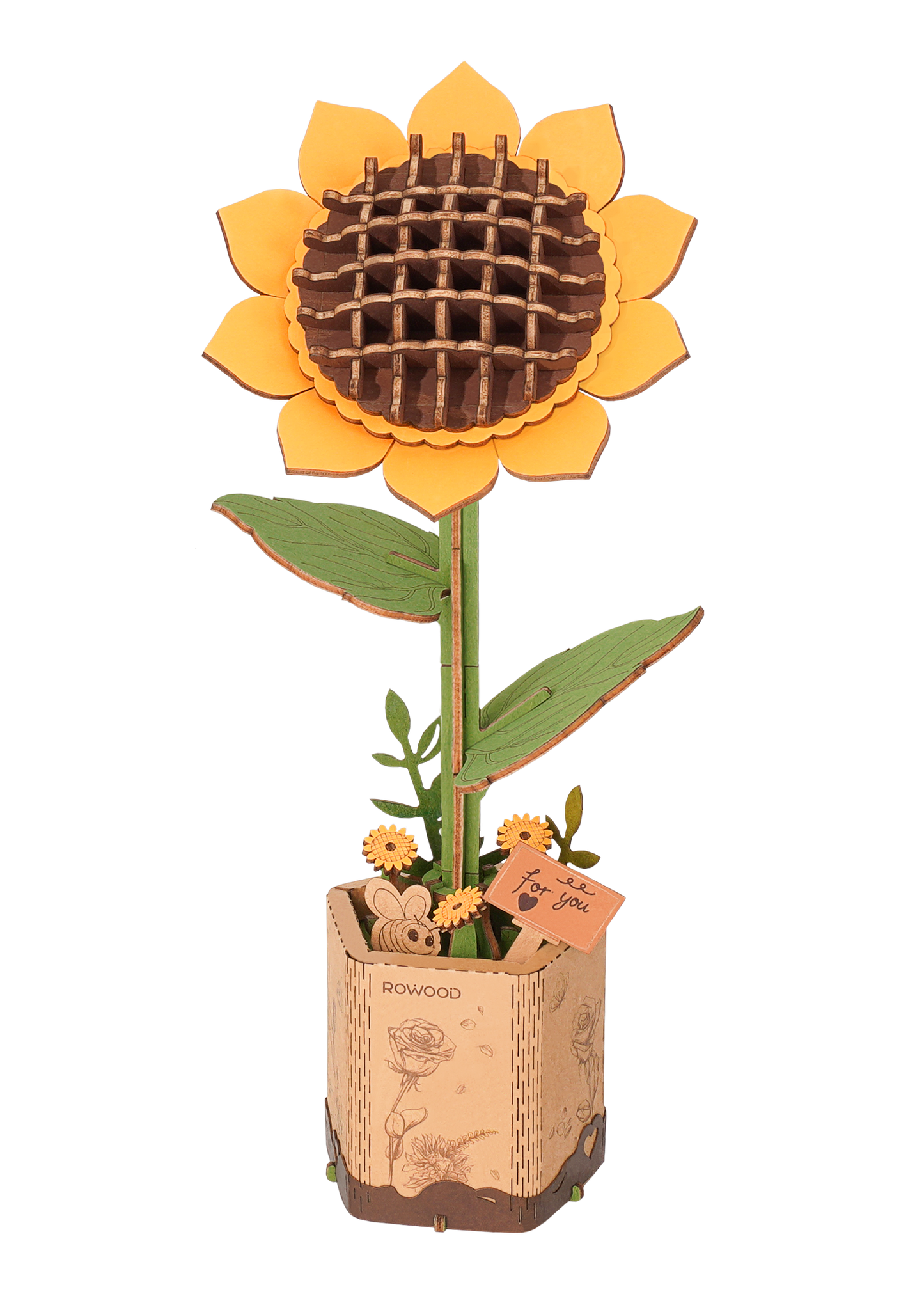 DIY 3D Wooden Flower Puzzle Bundle Pack