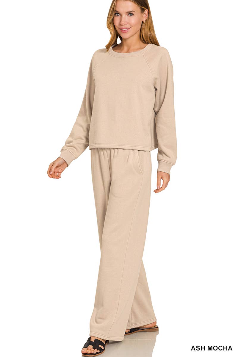 Fleece Pullover & Pants Set Zenana