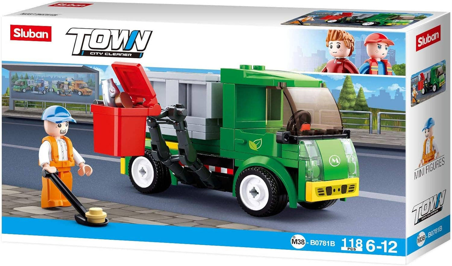 Town City Cleaner Vehicles Building Brick Display Set