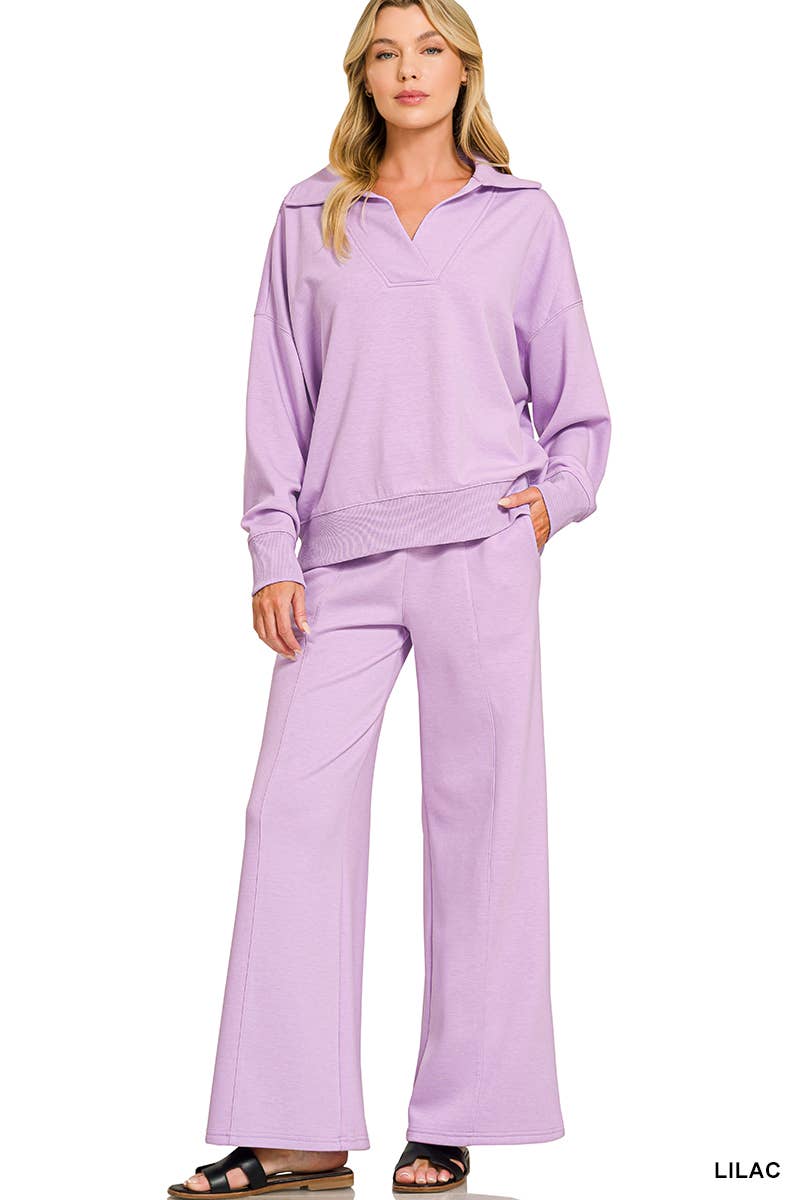Scuba Collared Pullover & Pants Set