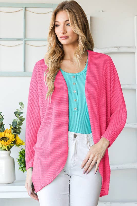 WAFFLE OPEN CARDIGAN
