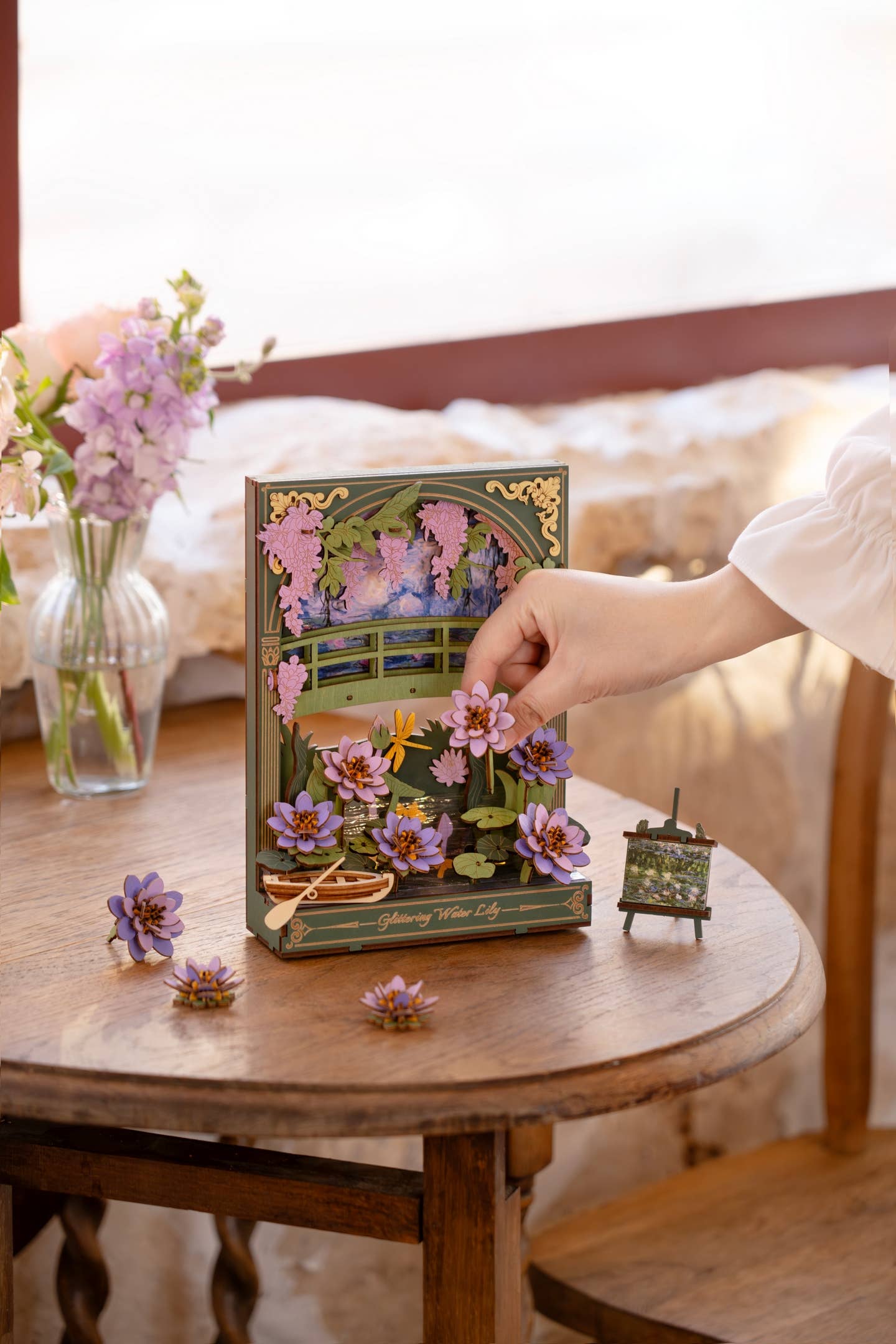 DIY 3D Wooden Puzzle: Glittering Water Lily