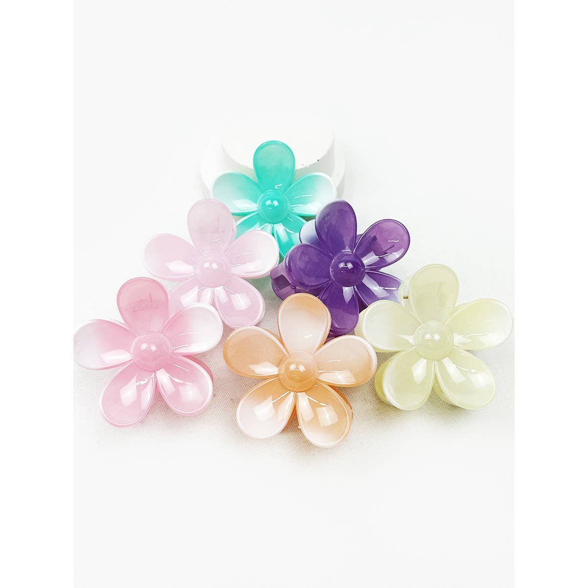 Ombre Glossy Daisy Hair Clips