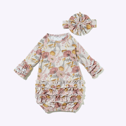 Rustic Floral Baby Gown