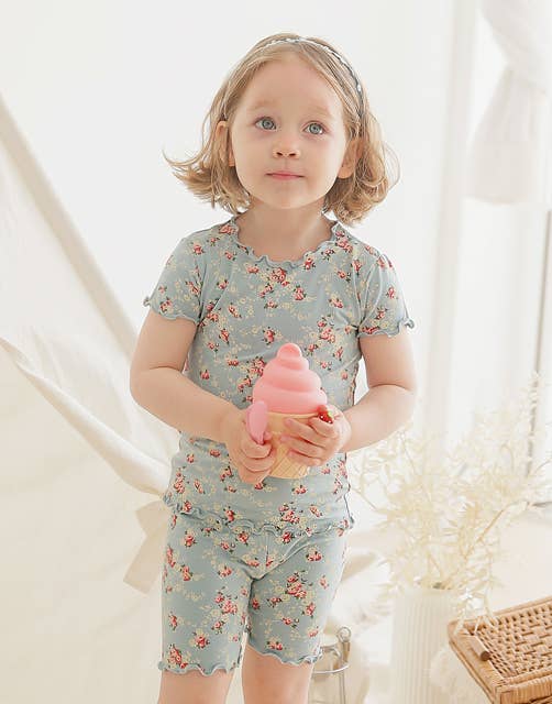 Shirring Flower Mint Pajama