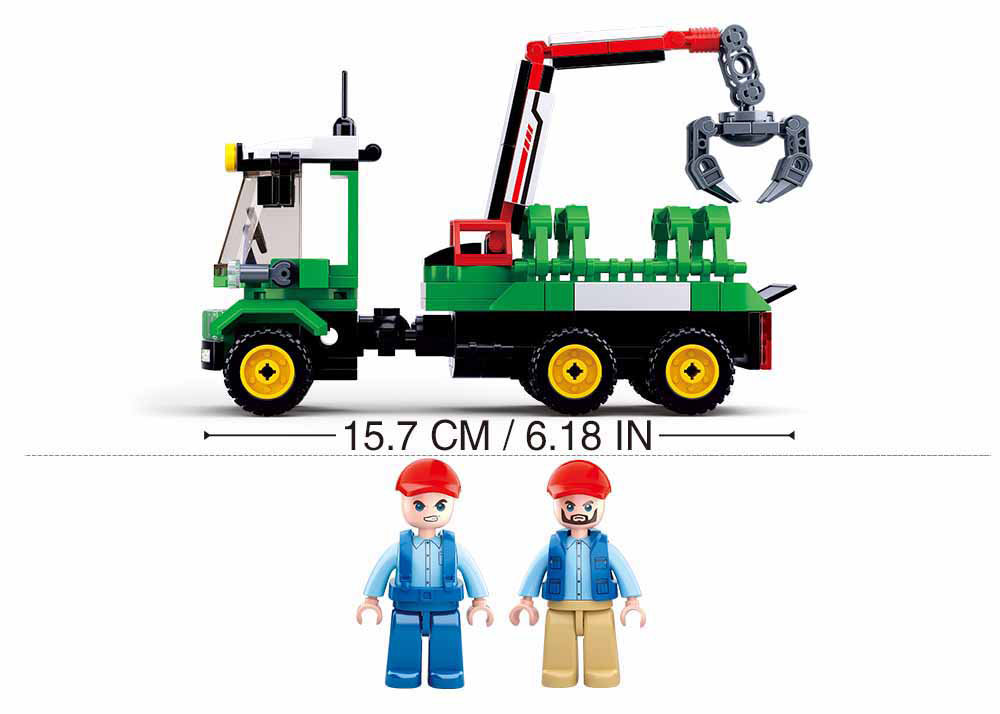 Farm Log Transporter Building Brick Kit (209 pcs)