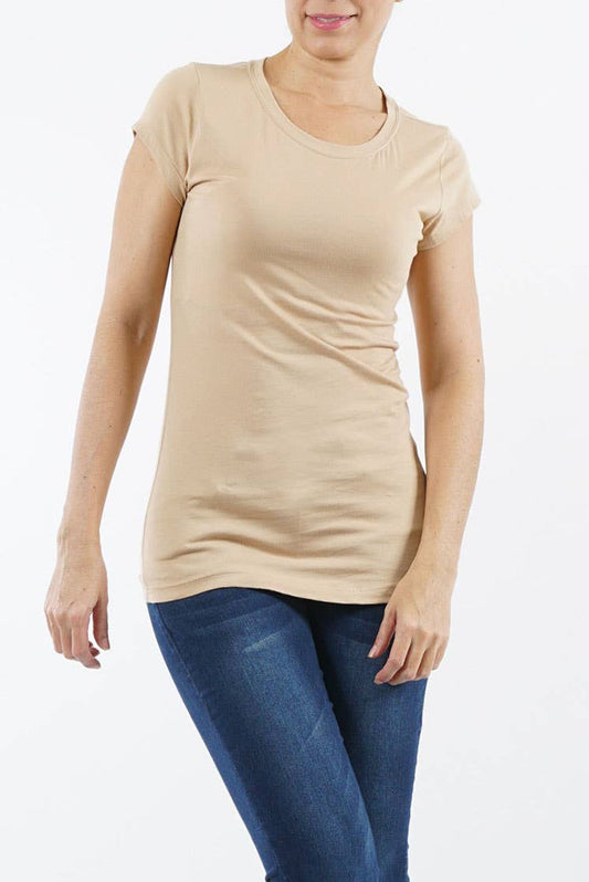 Fitted Basic Crewneck Tee