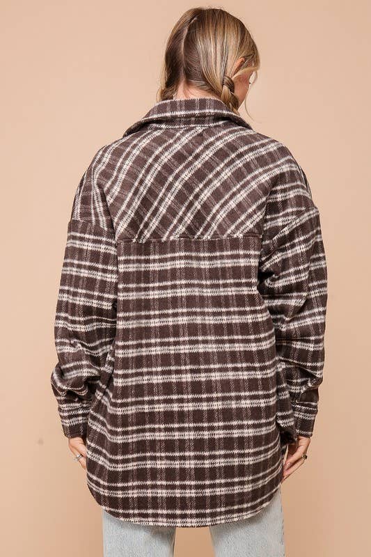 Fall Vibes Plaid Print Shacket