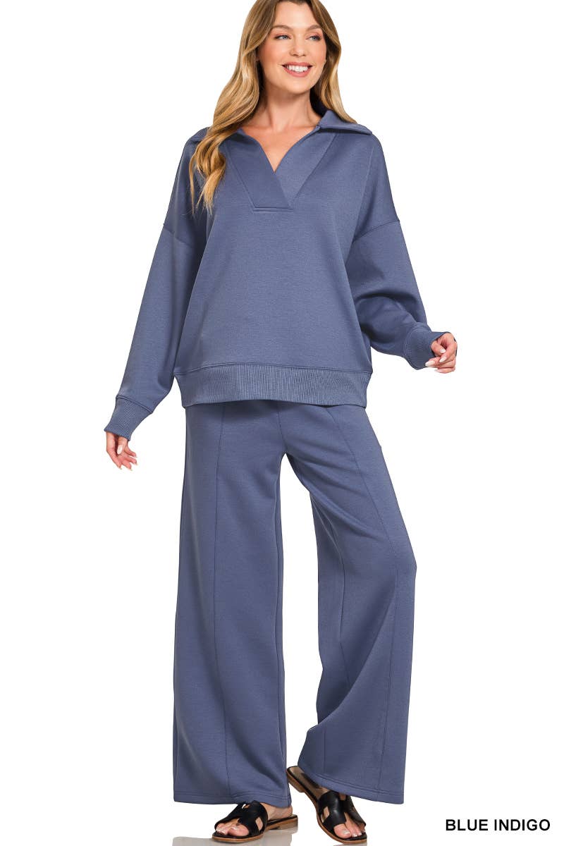 Scuba Collared Pullover & Pants Set