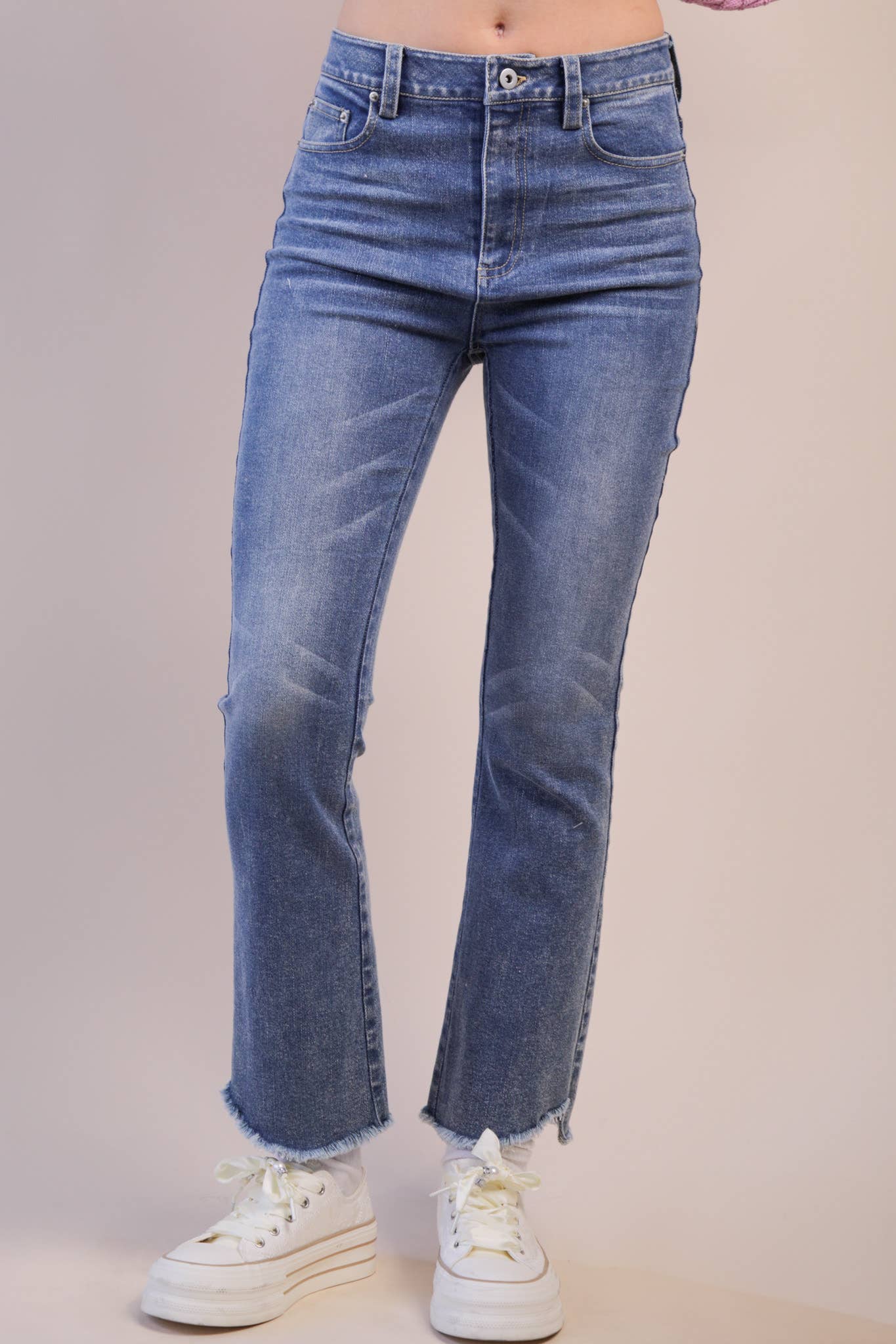 VERY JEAN Washed Denim Bootcut Pants