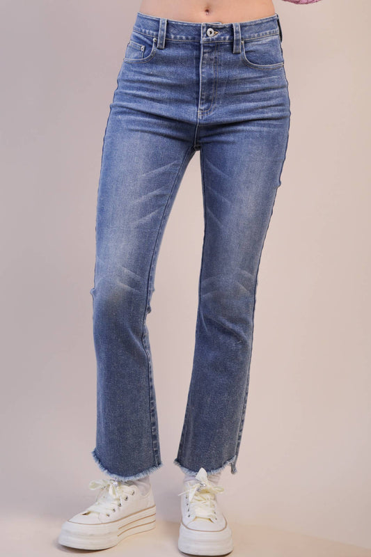 VERY JEAN Washed Denim Bootcut Pants