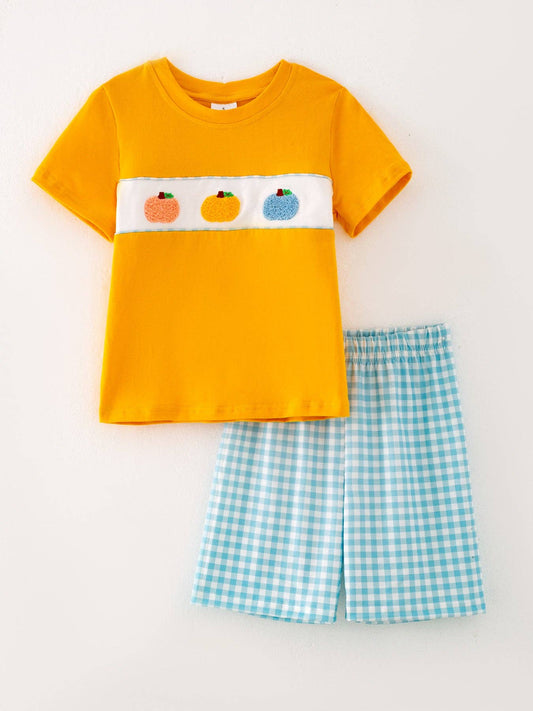 Halloween Pumpkin Chenille patches Boys SHIRT