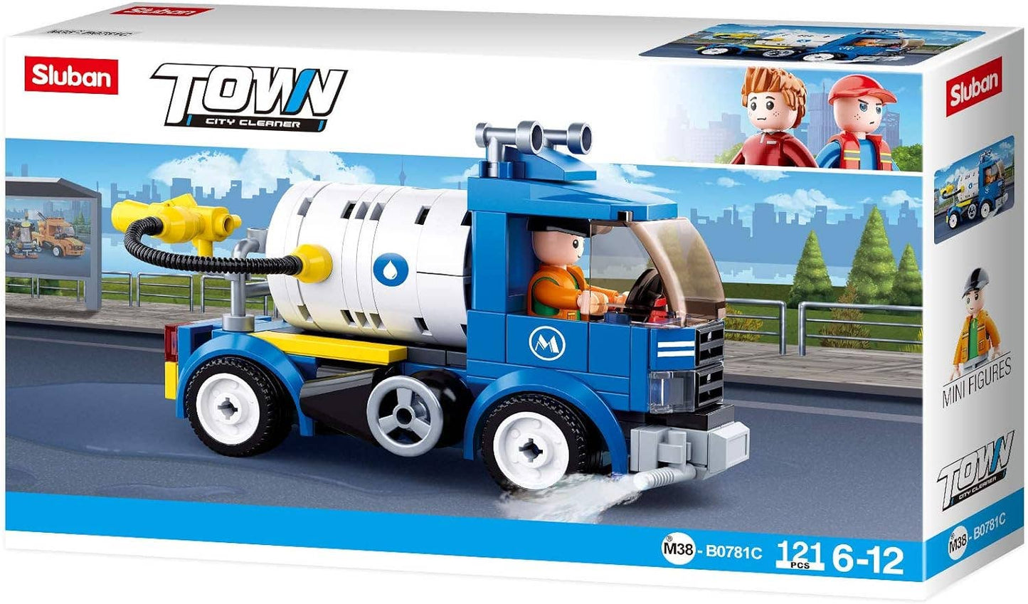 Town City Cleaner Vehicles Building Brick Display Set