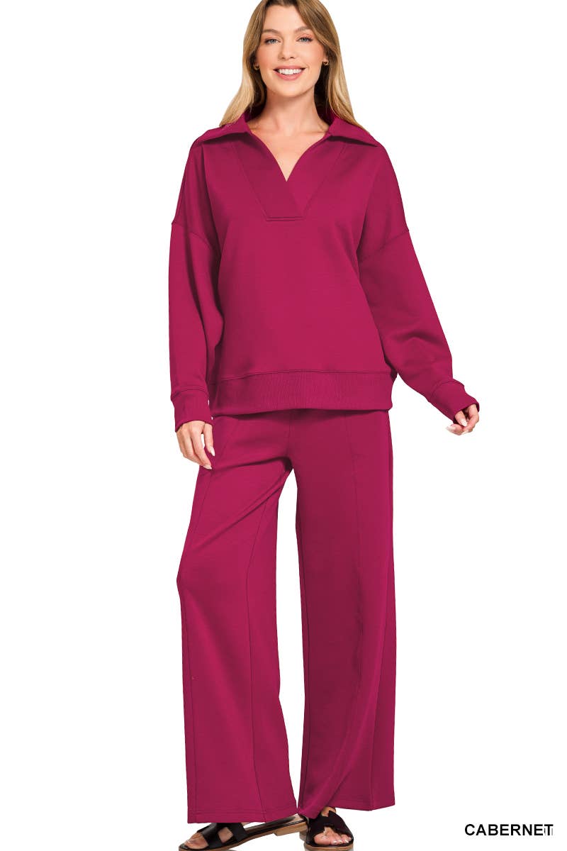 Scuba Collared Pullover & Pants Set
