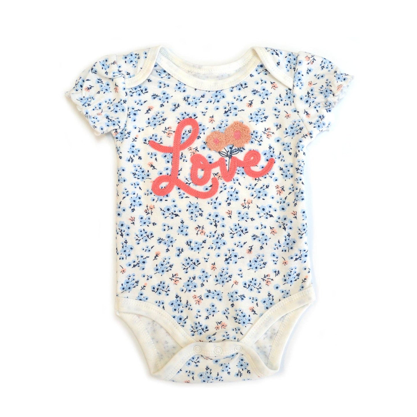 Baby 3pcs Chenille Applique Bodysuit Socks Pants Set