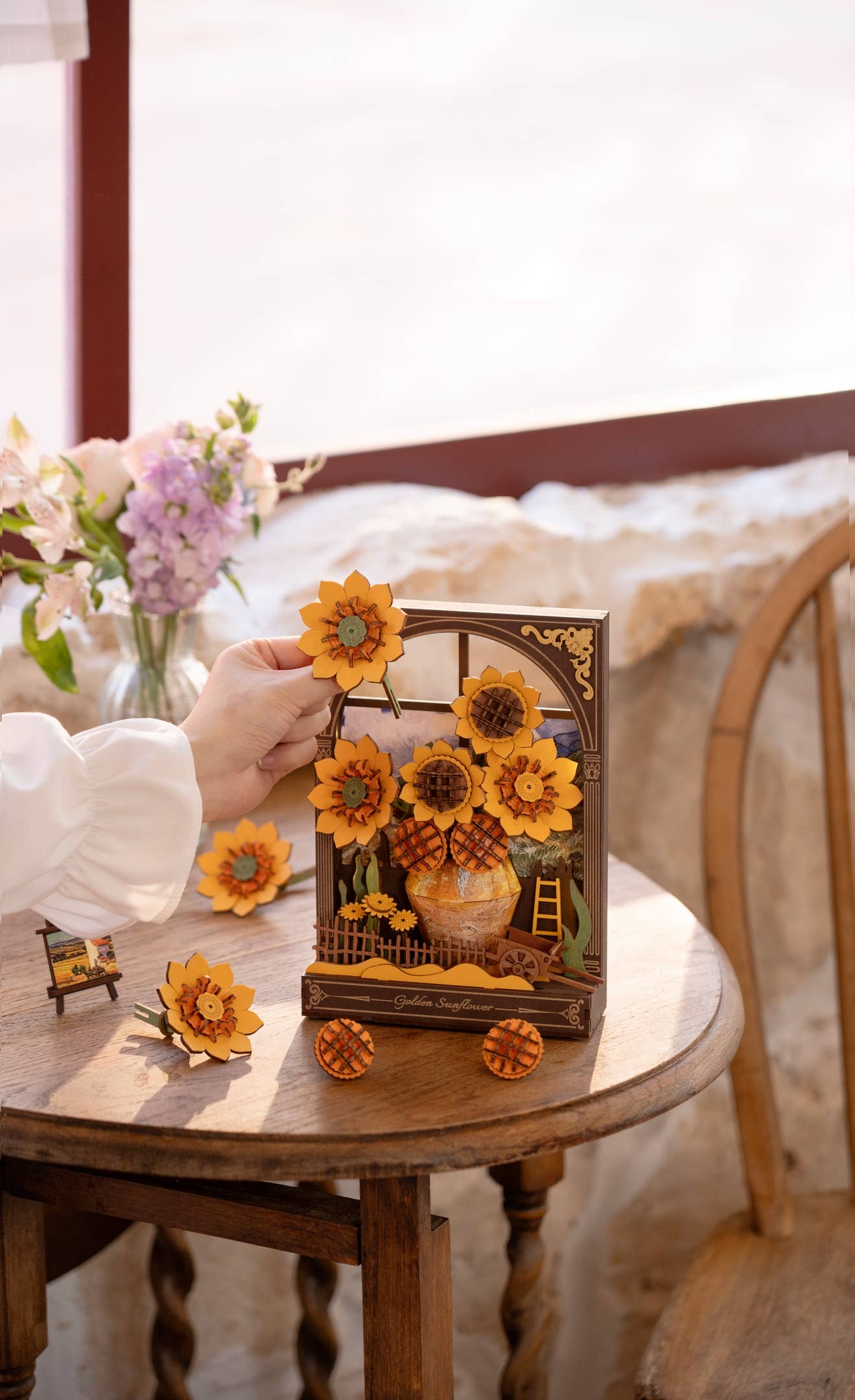 DIY 3D Wooden Puzzle: Golden Sunflower