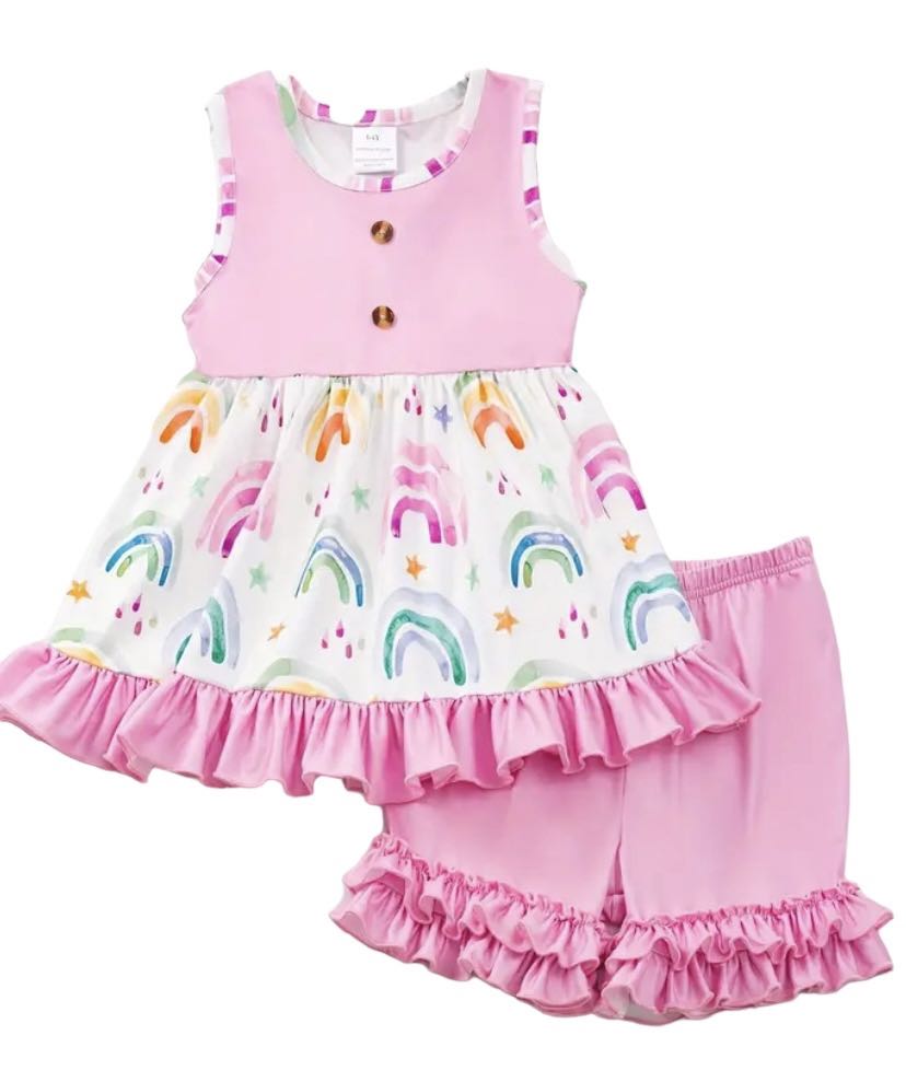 Rainbow 2pcs Ruffle Set